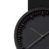 D38 black case black leather strap tube watch leff amsterdam design by piet hein eek zoom