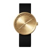 D38 brass case black leather strap tube watch leff amsterdam design by piet hein eek front 1