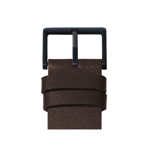 D42 black case brown leather strap tube watch leff amsterdam design by piet hein eek detail