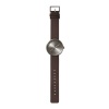 D42 steel case brown leather strap tube watch leff amsterdam design by piet hein eek total