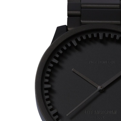 S38 black tube watch leff amsterdam design by piet hein eek detail